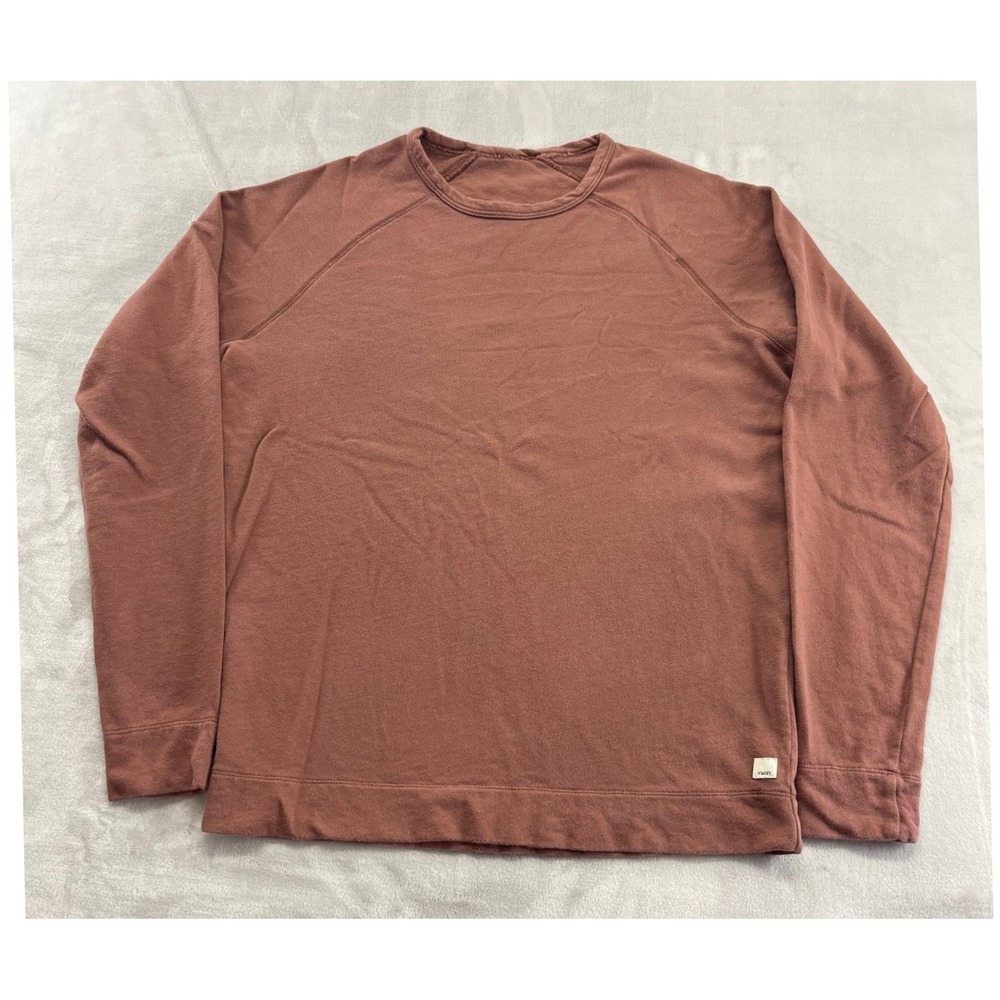 Vuori Ponto Performance Crewneck Men Large Clay Rust DreamKnit Pullover Outdoor